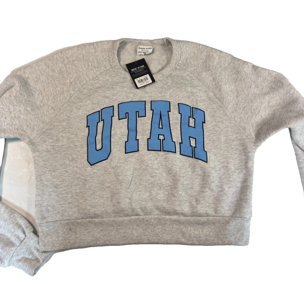 Where I'm From Womens Long Sleeve UTAH SALT LAKE Pullover Sweatshirt Medium Gray
